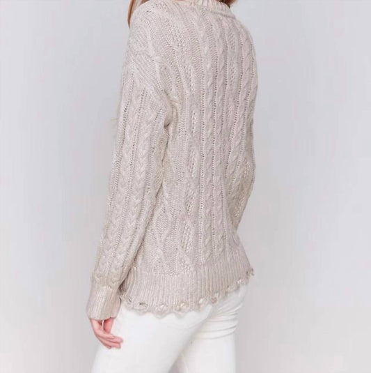Charlie B - Metallic Cable Knit Sweater