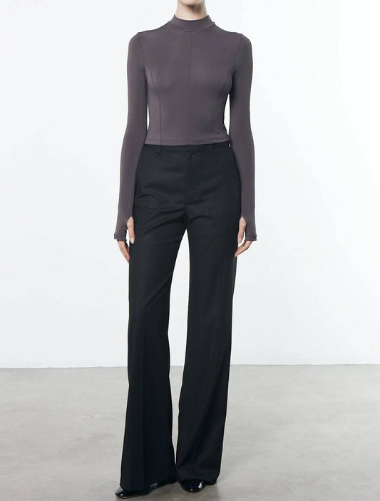 Enza Costa - Matte Jersey Paneled Mock Neck Sweater