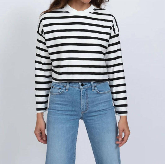 Askk Ny - Cropped Long Sleeve Stripped Tee