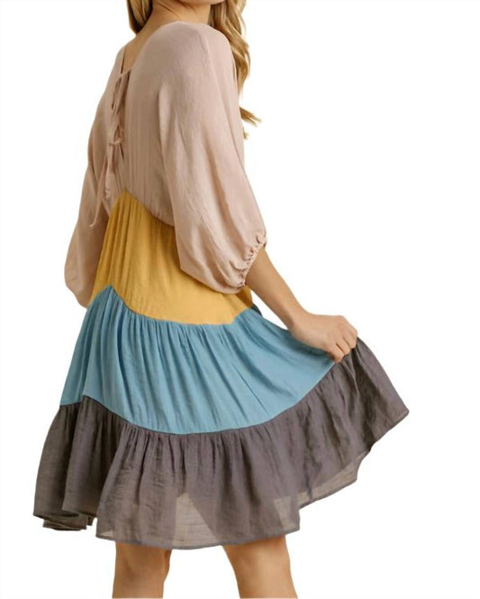 Umgee - Balloon Sleeve Tiered Dress