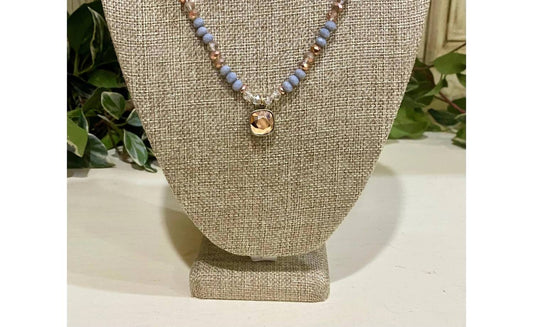 Pink Panache - Women's Crystal Beaded Necklace