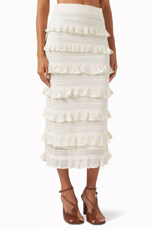 Zimmermann - Wonderland Frill Midi Skirt