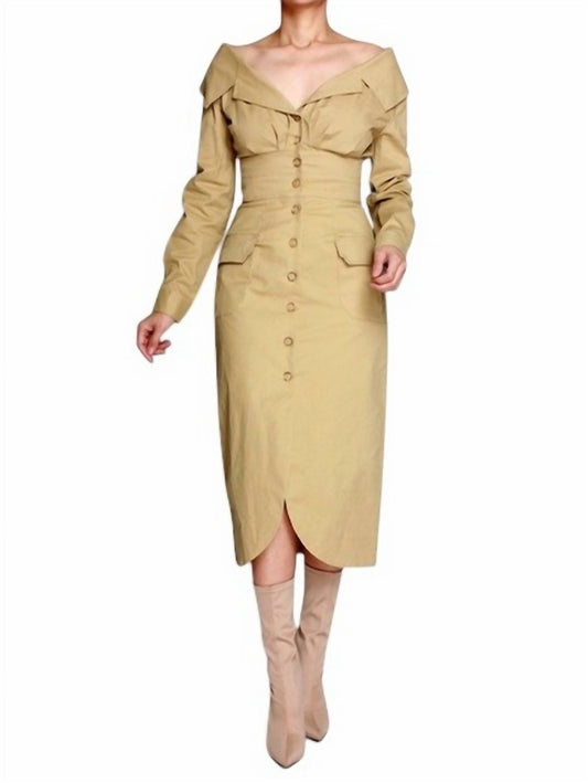 L'Atiste - Off The Shoulder Midi Dress