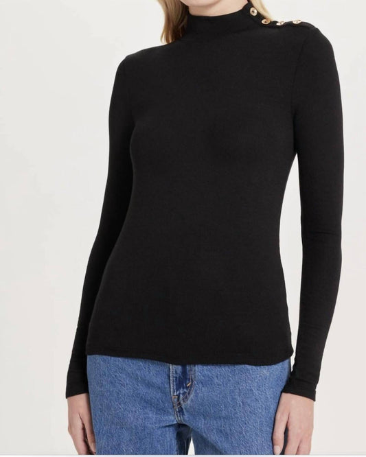 Goldie - Marina Mock Neck Ribbed Top