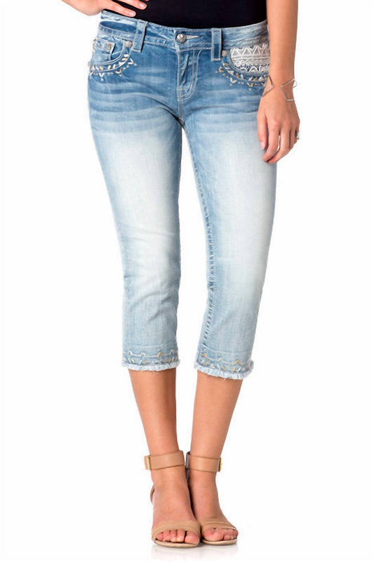 Miss Me - Lace Me Up Capris