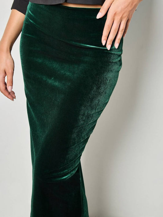 Apricot - Velvet Maxi Skirt