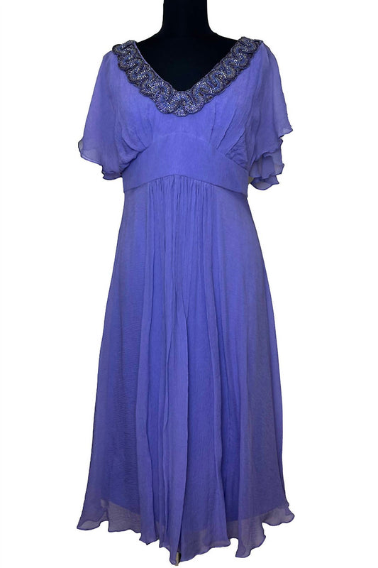 Mabel Magalhaes - Women's Chiffon Applique Dress