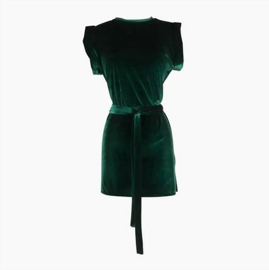 emerald velvet tunic with belt