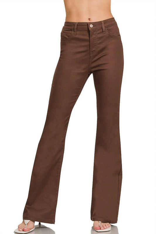 Zenana - High Rise Bootcut Colored Denim Jeans