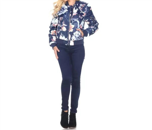 White Mark - Floral Bomber Jacket