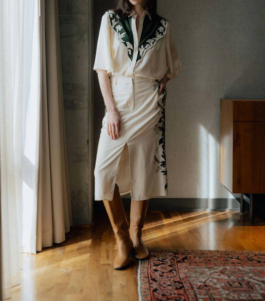 Never A Wallflower - August Embroidery Button Down Shirt