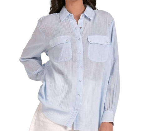 Elan - LIghtweight Gauze Snap Shirt