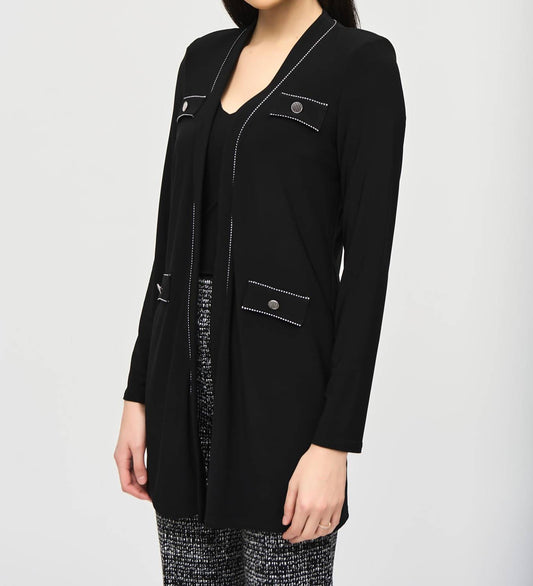 Joseph Ribkoff - Contrast Stitch Trim Cardigan