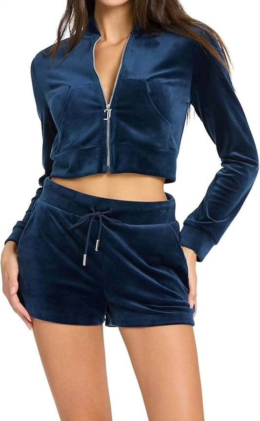 Juicy Couture - Velour Cropped Bomber Jacket