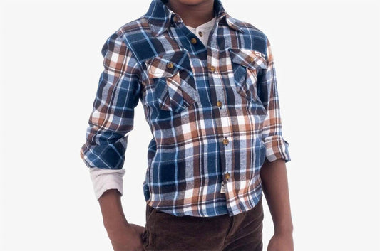 Appaman - Boys Plaid Flannel Button Down Shirt