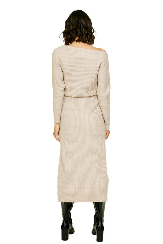 Line And Dot - Alta Off The Shoulder Sweater Midi Dress