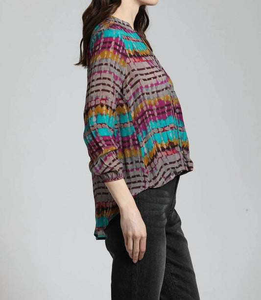 Apny - Tie Dye Surplice Blouse