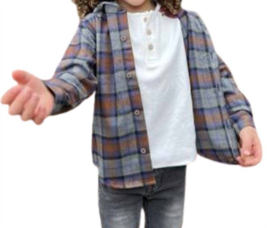 Me & Henry - Boys Erin Plaid Hooded Woven Shirt