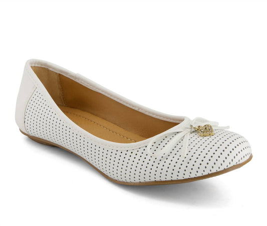 Andrea - Women's Laser Cut Pattern Ballerinas Flats