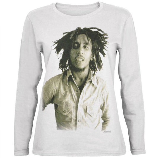 Bob Marley - Teen's Sepia Juniors Long Sleeve T-shirt