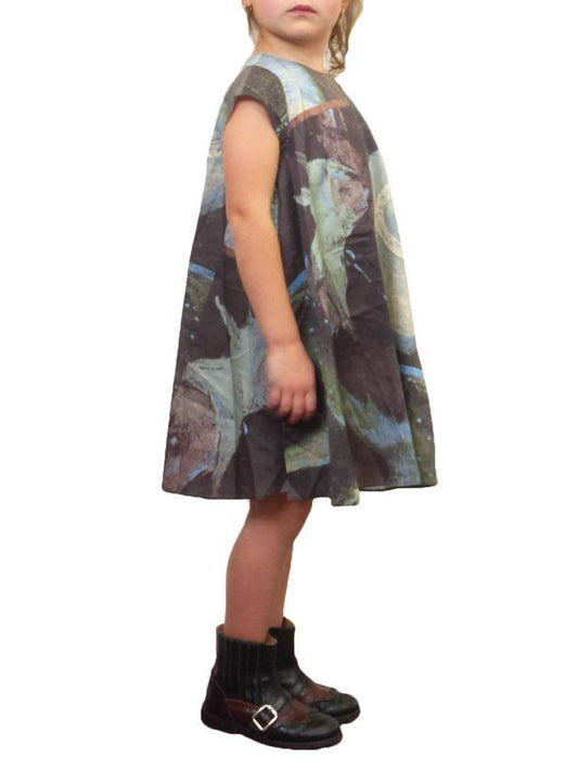 MULTI PRINT CAP SLEEVE DRESS