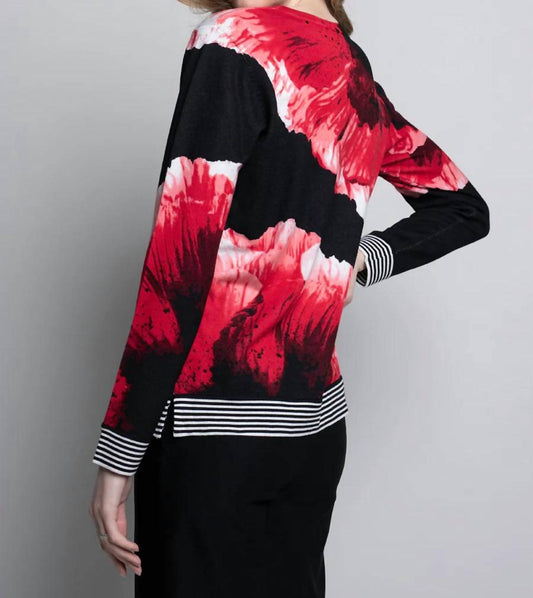 Picadilly - Printed Floral Sweater Top
