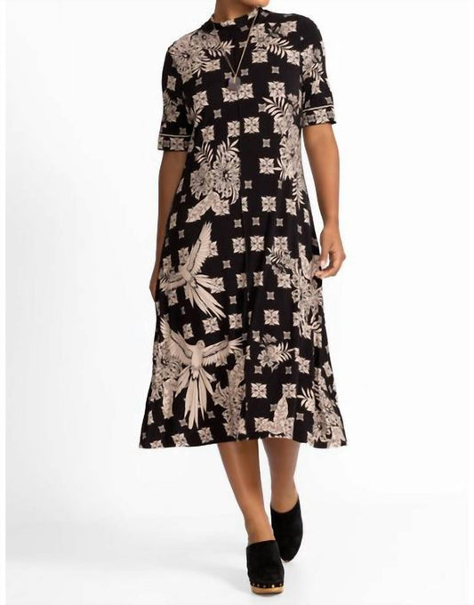 Johnny Was - WOMEN'S JANIE FAVORITE SHORT SLEEVE SEAMED MOCK NECK DRESS PLUS