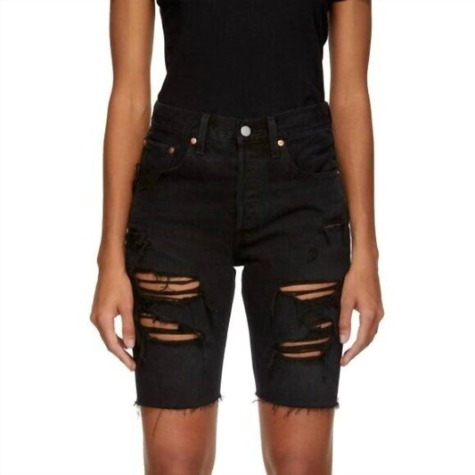 Levi'S - 501 Slouch Ripped Black Button Fly Jeans