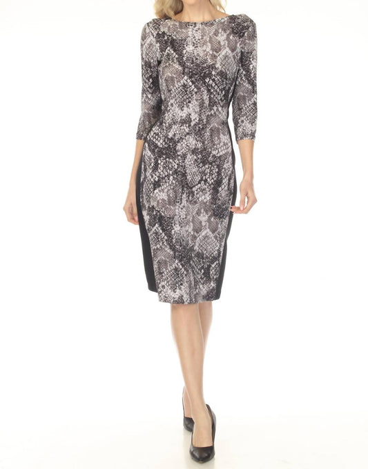 Joseph Ribkoff - Snakeskin Waist Tie Sheath Dress