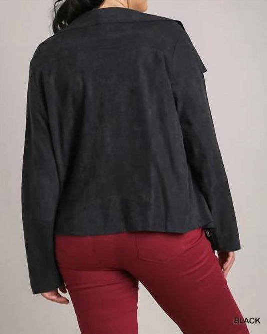 Umgee - Plus Size Suede Moto Jacket