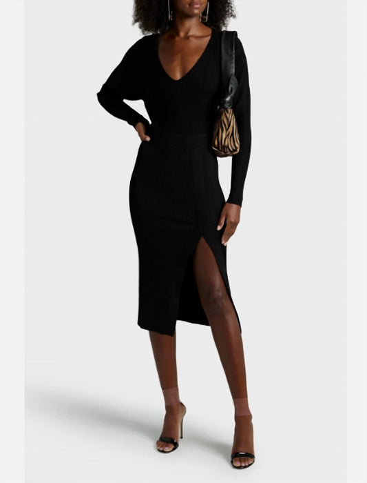 Good American - Ribbed Knit Midi Skirt