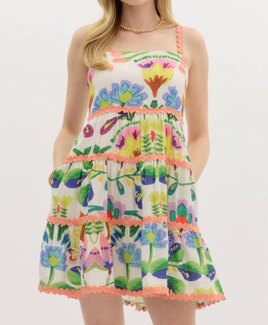 Entro - Botanical Tiered Mini Dress