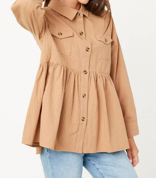 Hayden La - Peplum Button Up Shirt