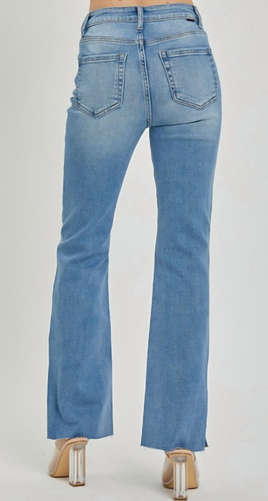 Risen - High Rise Raw Cut Hem Bootcut Jeans
