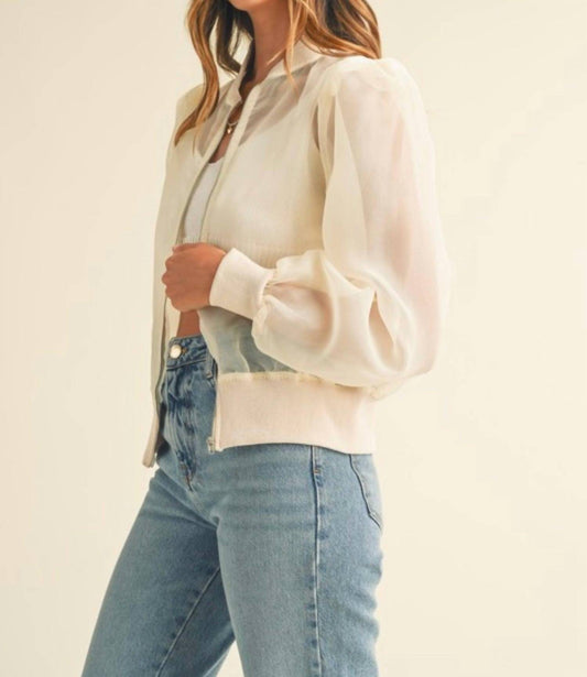 Mable - Madrid Sheer Bomber Jacket