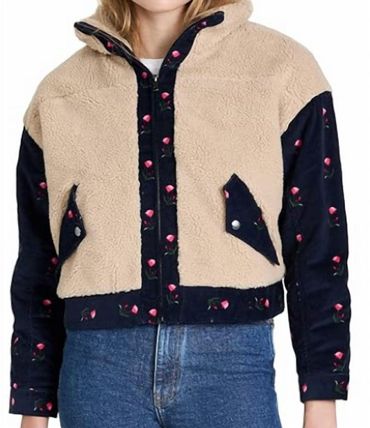 Something Navy - Teddy Corduroy Trucker Jacket