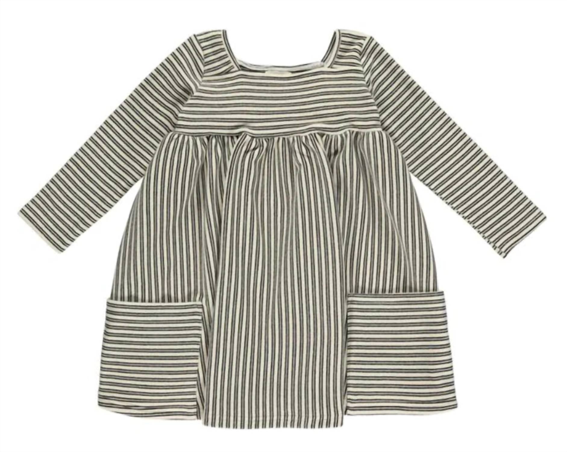 Vignette Rylie Dress Long Sleeve | Purple & Cream Stripe main image 1