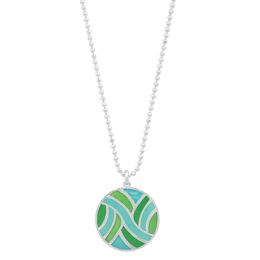Jessica Elliot - Women's Large Round Enameled "Swirl" Pendant Necklace