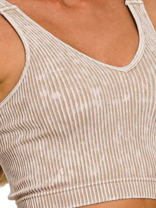 Zenana - Ribbed Crop Top