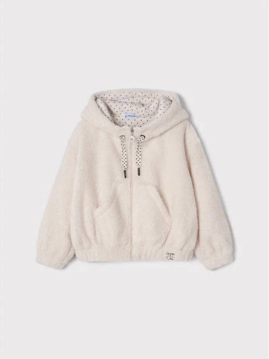 Mayoral - Girls' Hooded Zip Fuzzy Jacket