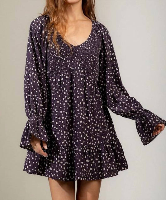 New In - Leopard Smocked Mini Dress