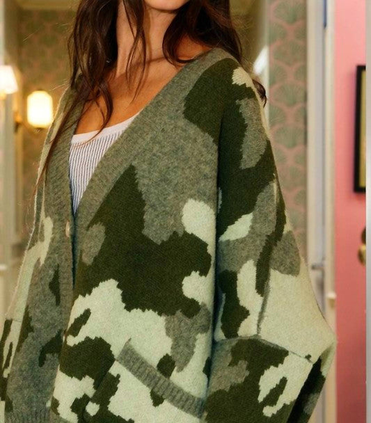 Bucketlist - Driftwood Camo Cardigan