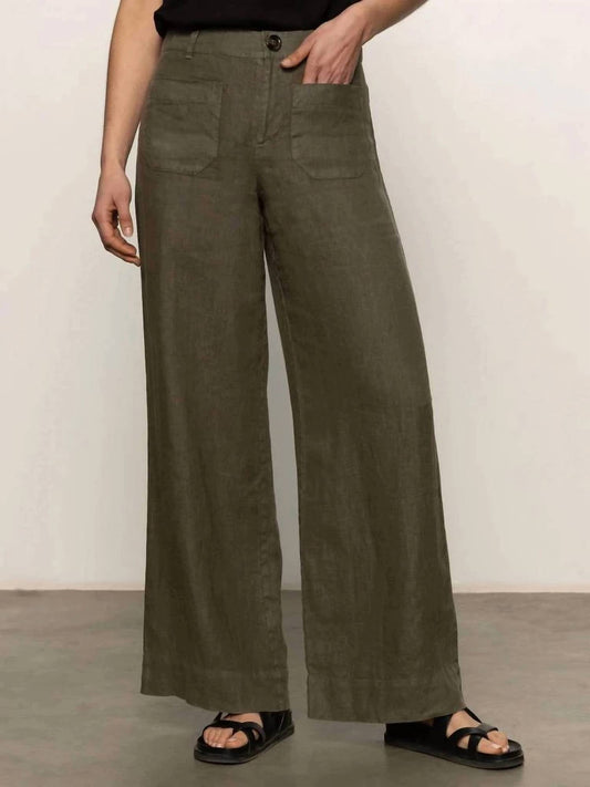 Sanctuary - Linen Marine Wide Leg Pant