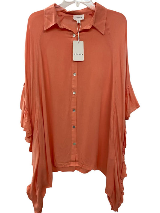 Heyson - Women's Button Down With Ruffle Sleeves Top