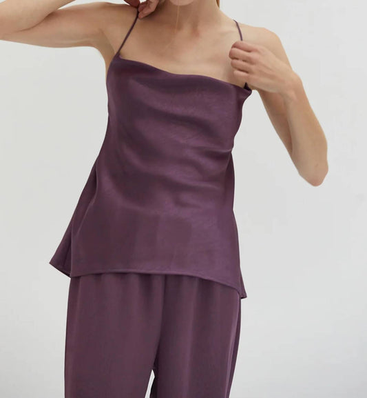 Crescent - Emberly Cowl Neck Satin Top