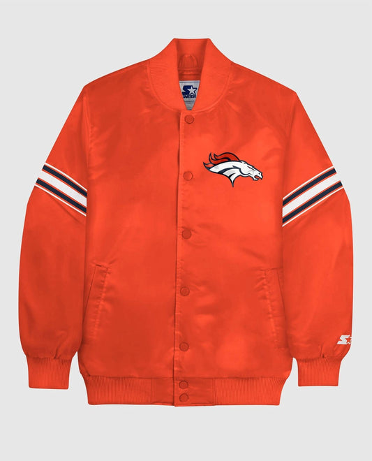 Starter - Men's Denver Broncos Satin Full-snap Jacket