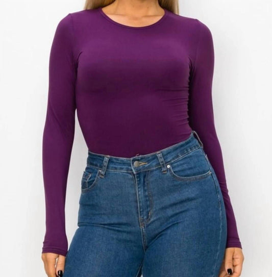 Yelete - Annalisa Long Sleeve Open Back Bodysuit