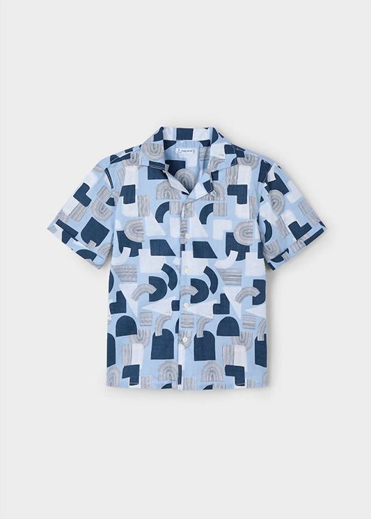 Mayoral - Boy's Short Sleeve Printed Button Down Shirt