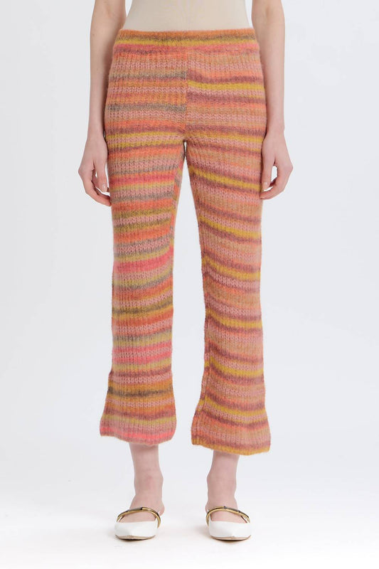 Something Navy - Wide Leg Striped Knitted Pants