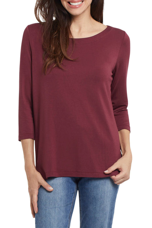 Tribal - Boat Neck 3/4 Sleeve Top